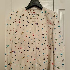 Akris Punto White Blazer with Colorful Accents